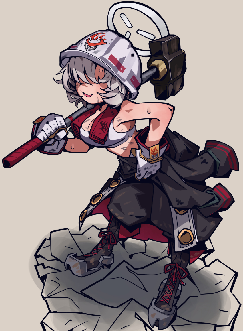 1girl, absurdres, blue_archive, boots, dirty, faceless, faceless_female, full_body