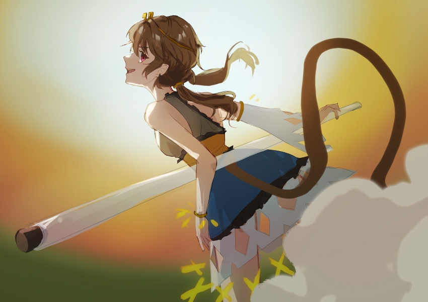 1girl, absurdres, bracelet, breasts, brown_hair, chinese_commentary, circlet, commentary_request