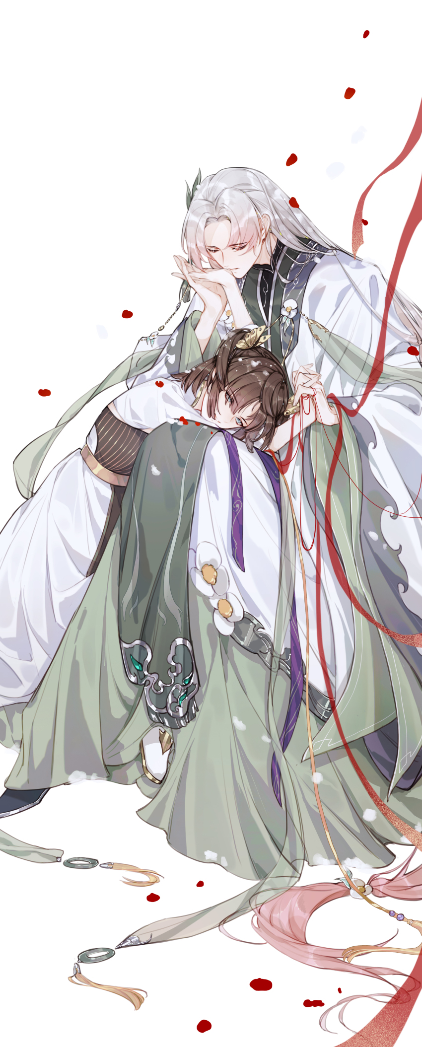 1boy, 1girl, absurdres, black_dress, black_footwear, black_hair, blue_eyes, blunt_bangs