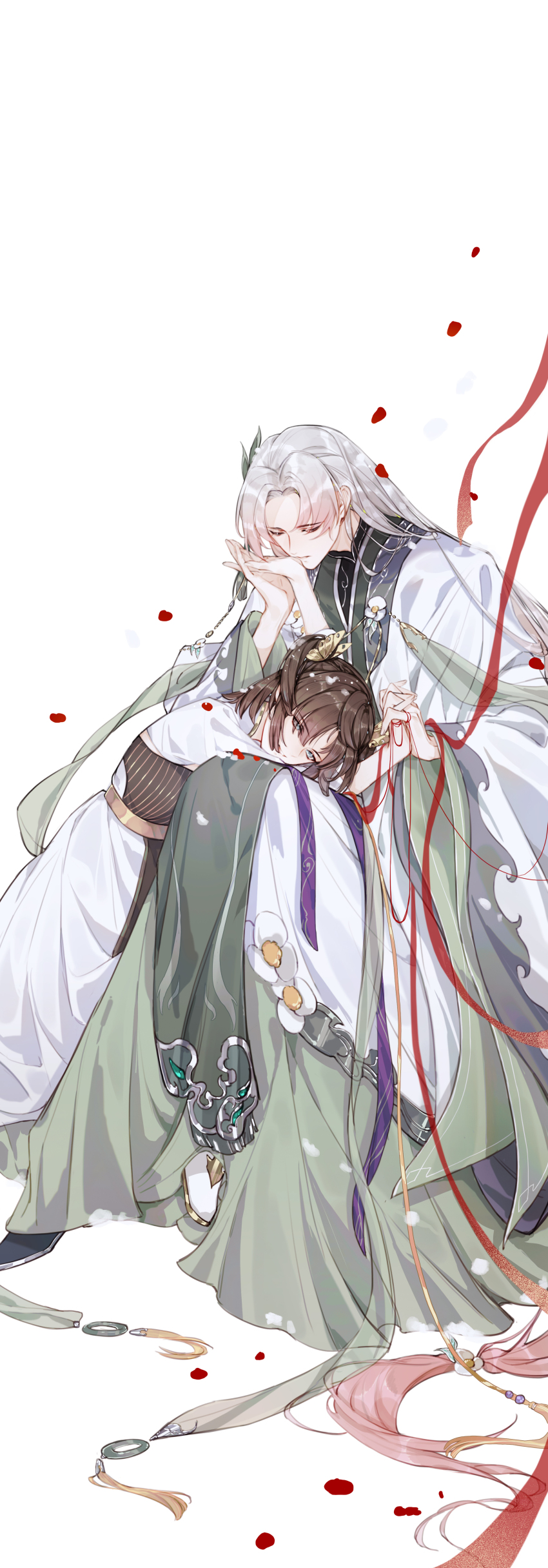 1boy, 1girl, absurdres, black_dress, black_footwear, black_hair, blue_eyes, blunt_bangs