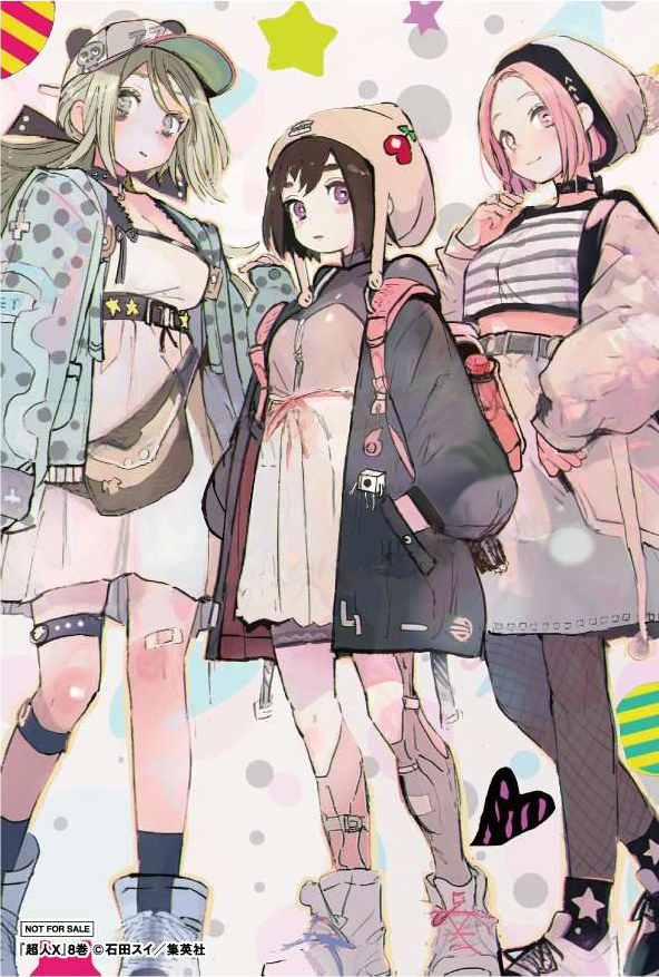 blonde_hair, breasts, brown_hair, choker, choujin_x, dress, fashion, fishnet_pantyhose