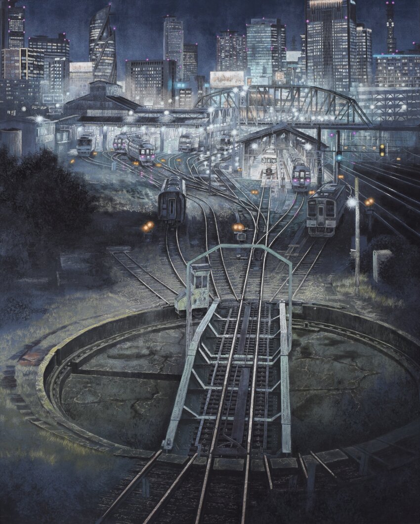 absurdres, aichi_prefecture, bridge, building, central_japan_railway_company, city, cityscape, dark