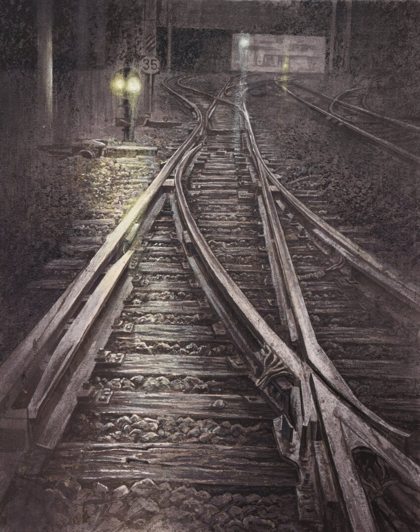 absurdres, fine_art_parody, highres, light, nihonga, no_humans, original, painting_(medium)