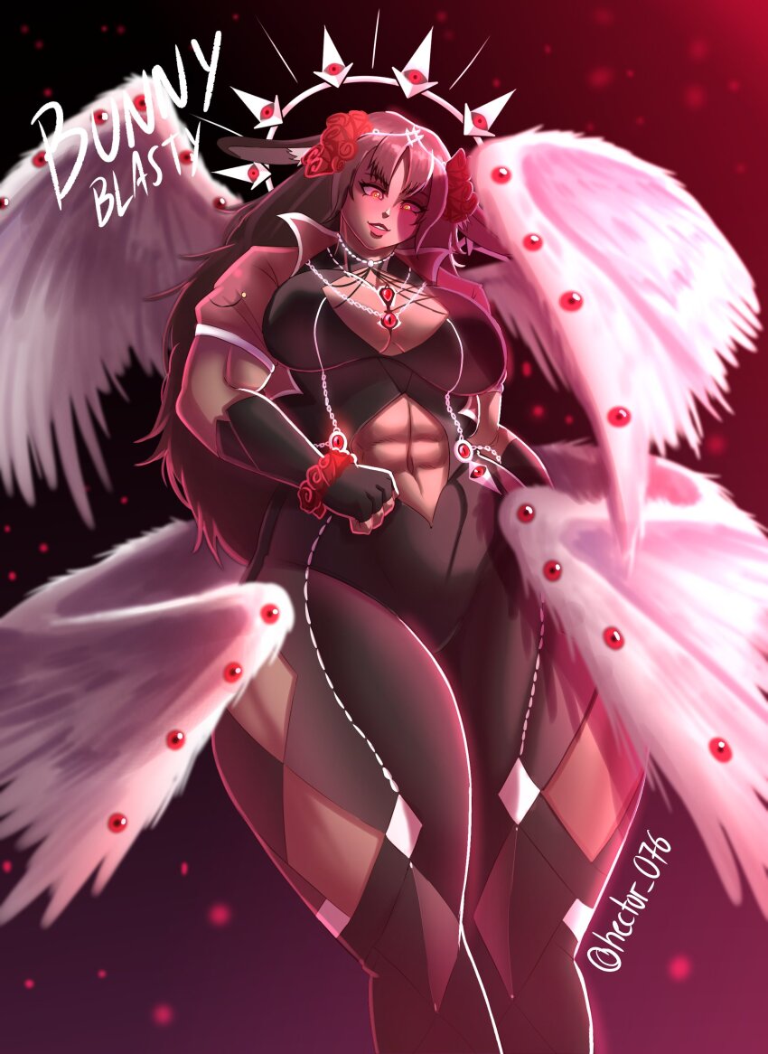 1girl, abs, absurdres, black_background, black_bodysuit, black_gloves, bodysuit, breasts