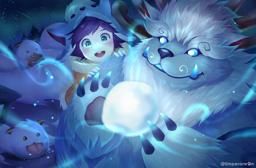2boys, absurdres, animal_hat, black_hair, blue_eyes, claws, furry, furry_male