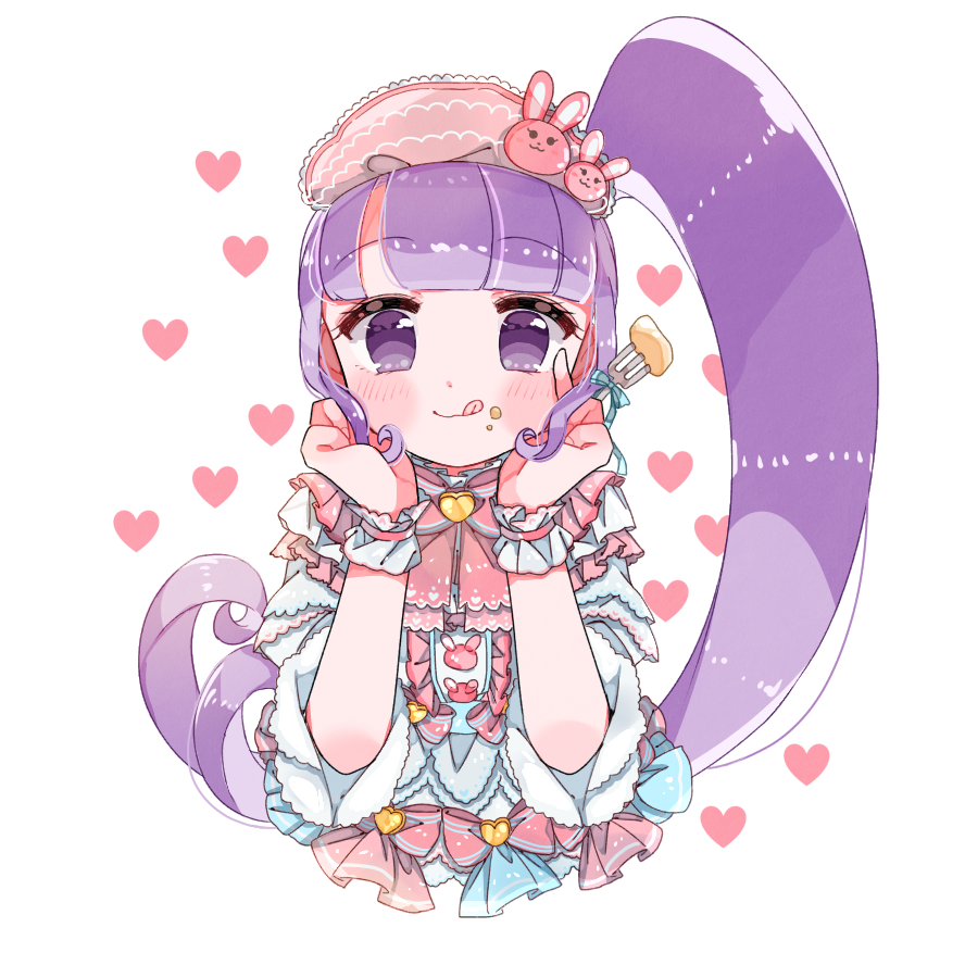 1girl, :q, blunt_bangs, blush, bow, center_frills, closed_mouth, cropped_torso
