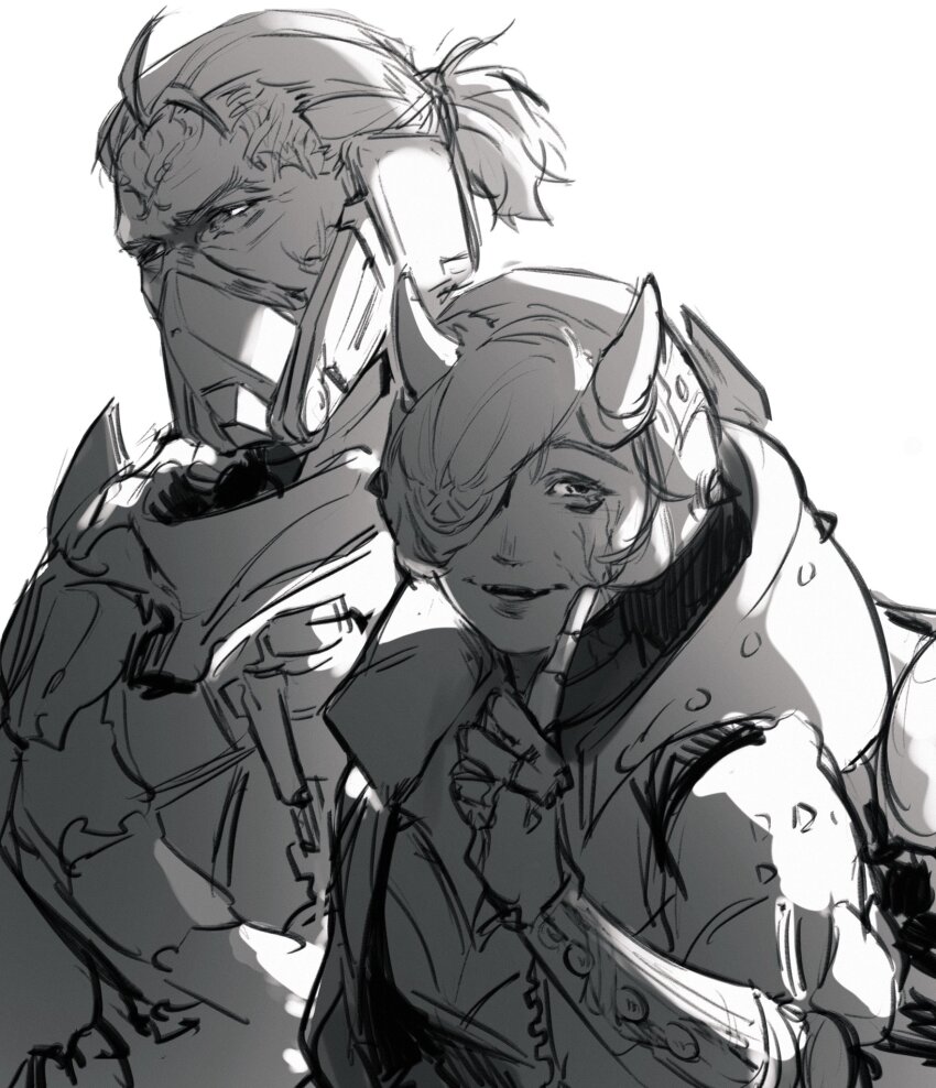 1boy, 1girl, animification, apex_contagion_caustic, apex_legends, bohe-menthe, breasts, caustic_(apex_legends)