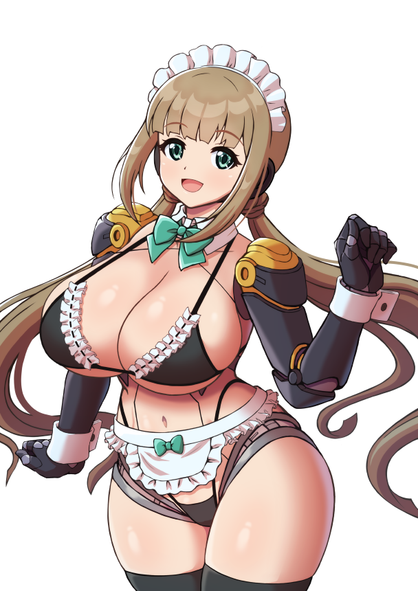1girl, azure_striker_gunvolt, black_bra, black_panties, black_thighhighs, bra, breasts, brown_hair