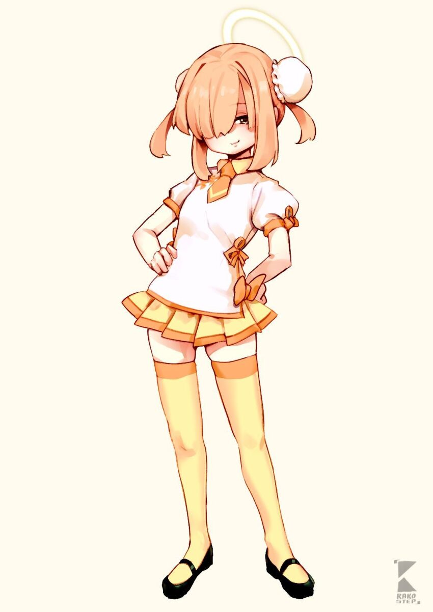 black_shoes, blue_archive, halo, highres, necktie, rakostep, shanhaijing_secondary_school_student_(blue_archive), shoes