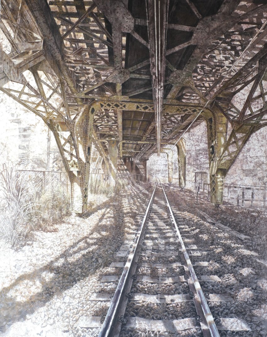 absurdres, day, highres, i-beam, no_humans, original, overhead_line, power_lines