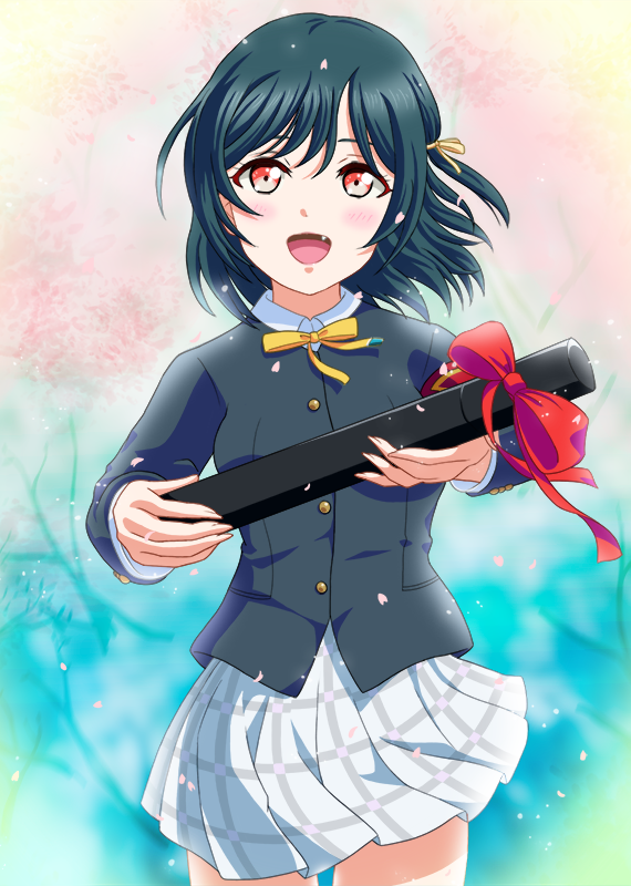 1girl, at_kiwi, green_hair, long_sleeves, looking_at_viewer, love_live!, love_live!_nijigasaki_high_school_idol_club, medium_hair