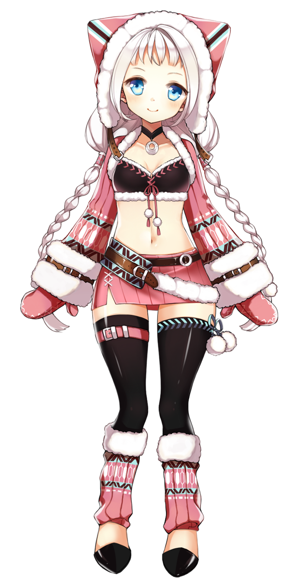 1girl, belt, belt_buckle, black_belt, black_choker, black_shoes, black_thighhighs, blue_eyes