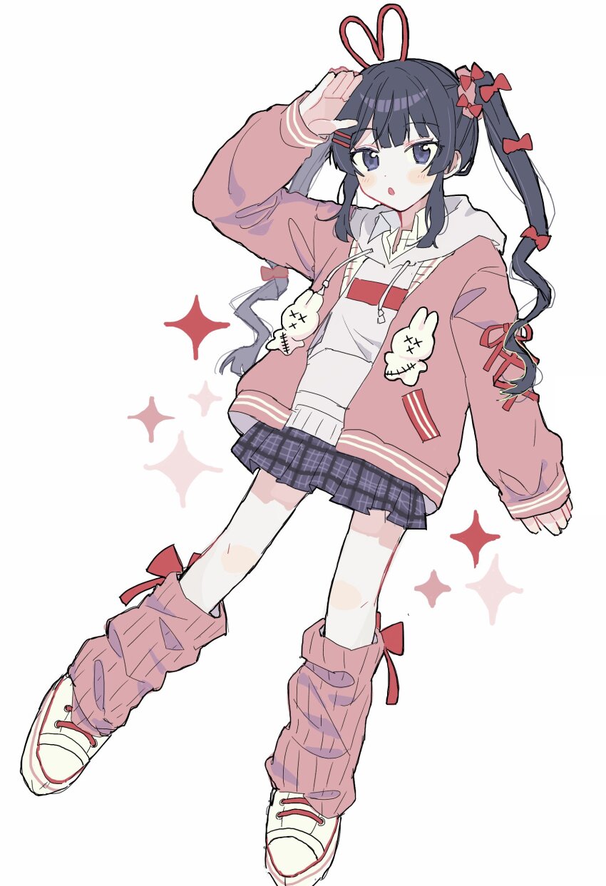 1girl, absurdres, black_eyes, black_hair, black_skirt, bow, collared_shirt, drawstring