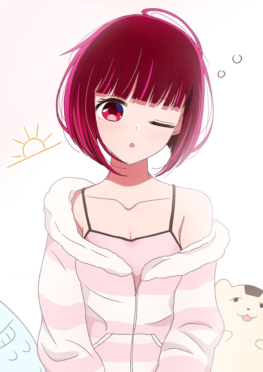 1girl, :o, absurdres, arima_kana, bob_cut, breasts, highres, inverted_bob