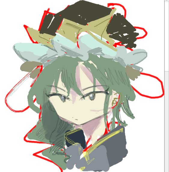 1girl, asymmetrical_hair, black_hat, blue_collar, blue_eyes, chinese_commentary, closed_mouth, collar