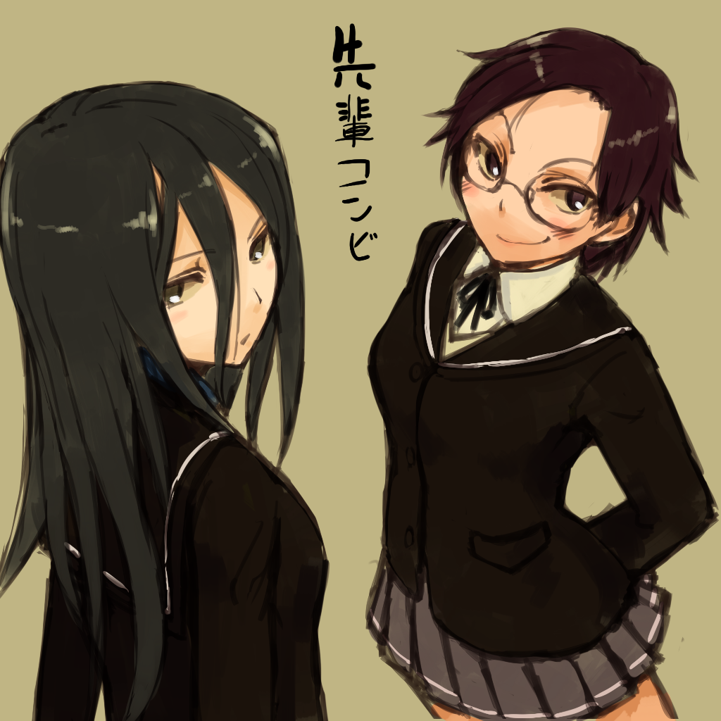 2girls, amagami, bad_id, bad_pixiv_id, hiba_manaka, ikura+, multiple_girls, school_uniform