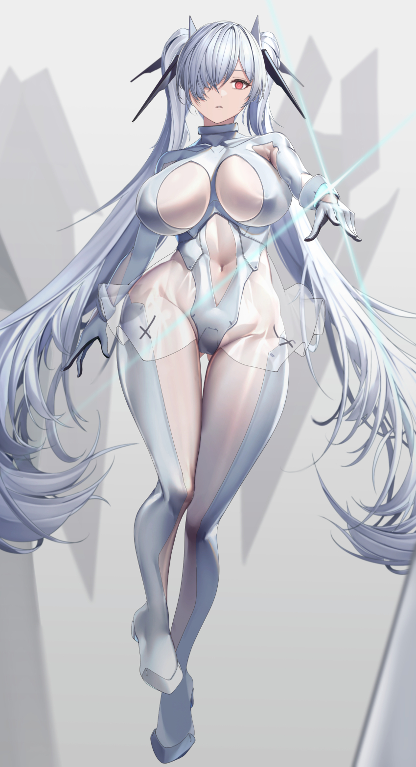 1girl, absurdres, armored_leotard, bodysuit, breasts, cinderella_(nikke), cleavage_cutout, clothing_cutout
