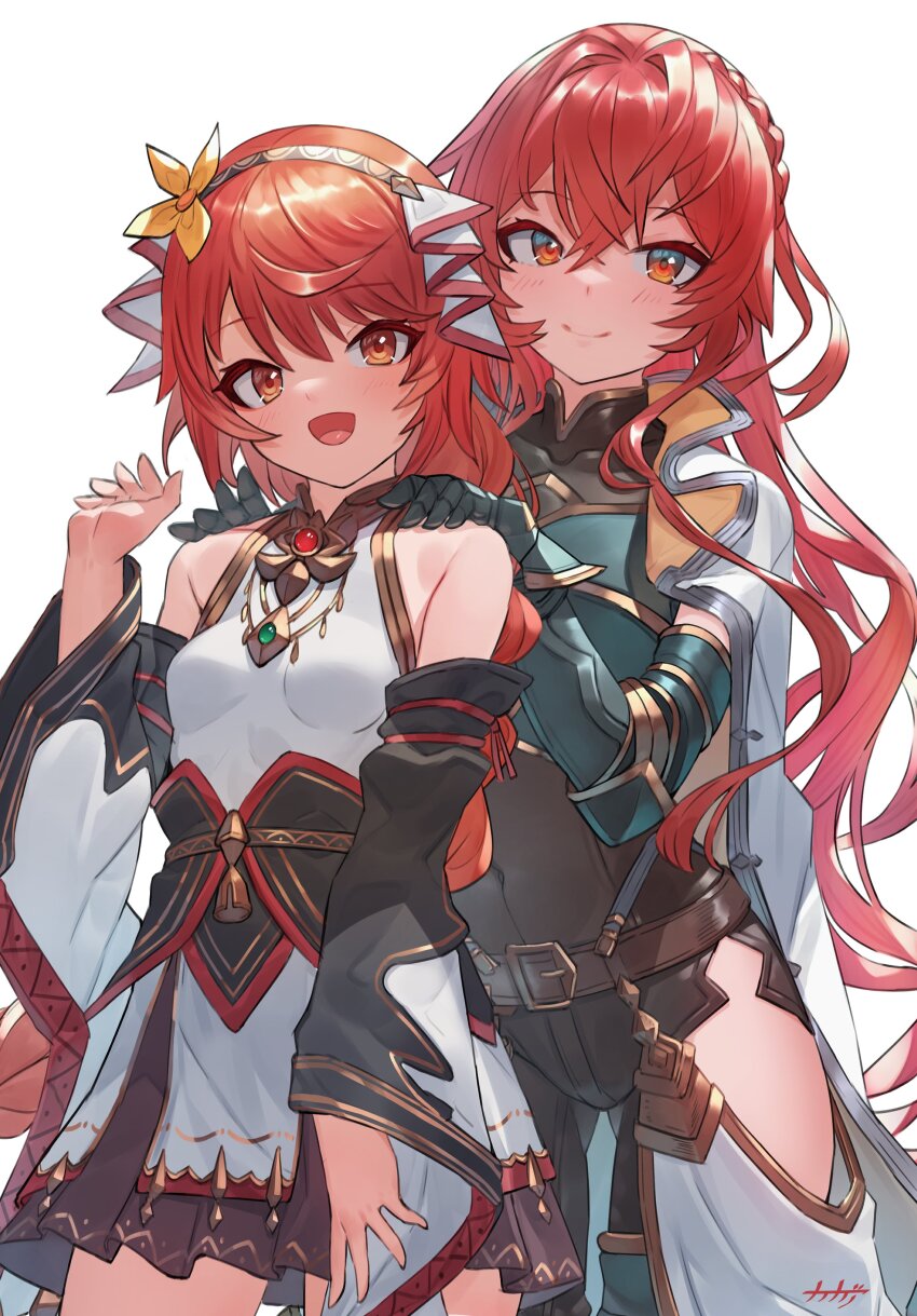 absurdres, arm_armor, armor, arpeggio_kaga, belt, braid, cloak, clothing_cutout