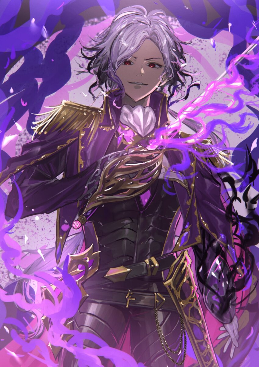 1boy, belt, edmond_dantes_(fate), epaulettes, fate/grand_order, fate_(series), gloves, glowing