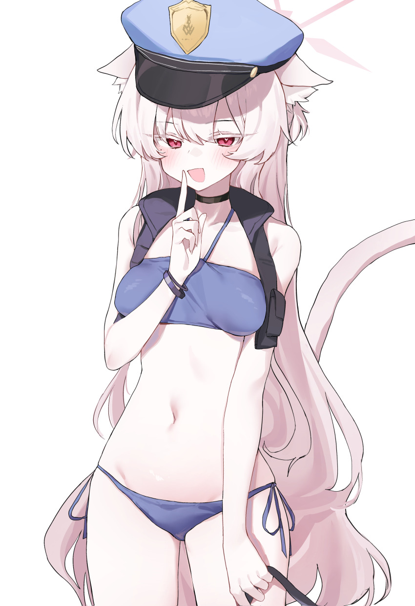 1girl, absurdres, akira_(blue_archive), animal_ear_fluff, animal_ears, bare_arms, bare_legs, bare_shoulders