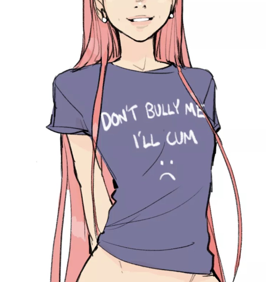 1girl, frown, animal_ear_fluff, artist_request, character_request, clothes_writing, don't_bully_me_(meme), long_hair, pink_hair, very_long_hair