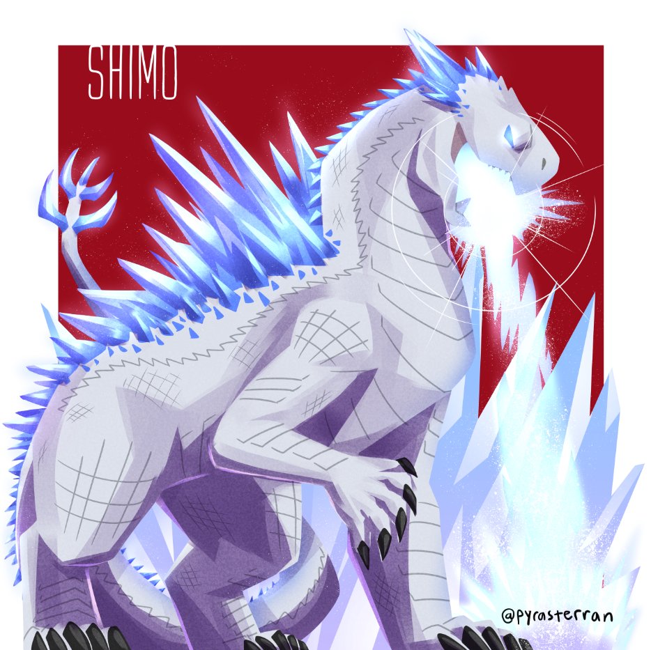 all_fours, blue_eyes, breath_weapon, breathing_ice, character_name, claws, crossover, crystal