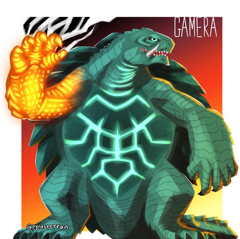 artist_name, body_markings, character_name, claws, engi_(animation_studio), english_text, gamera, gamera_(series)