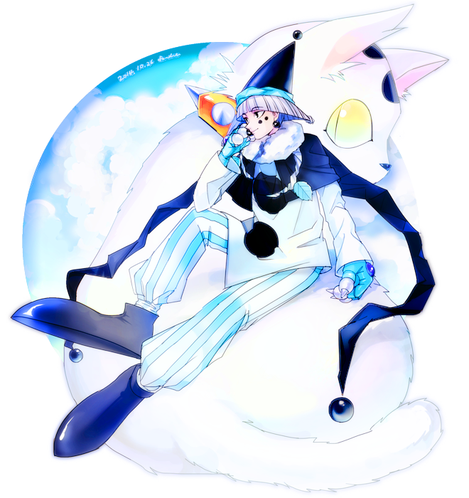 1boy, animal, black_hat, blue_footwear, cat, closed_mouth, fingernails, fon-due_(fonfon)