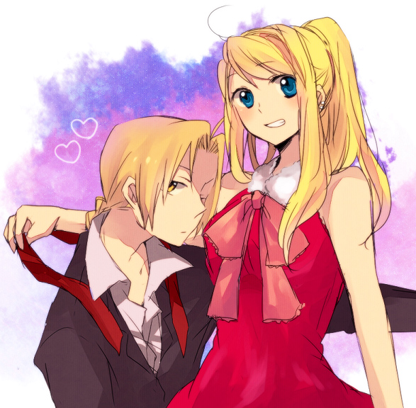 00s, 1boy, 1girl, alternate_costume, bad_id, bad_pixiv_id, bare_shoulders, blonde_hair