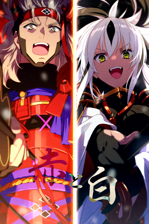 1boy, 1girl, armor, black_hair, black_shirt, breasts, collar, echo_(circa)