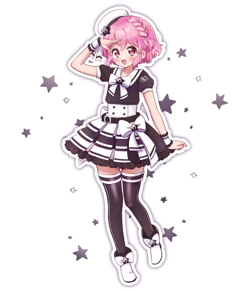 1boy, :d, black_thighhighs, blush, braid, chii_(chi_pppuri), crossdressing, crossdressing_(mtf)