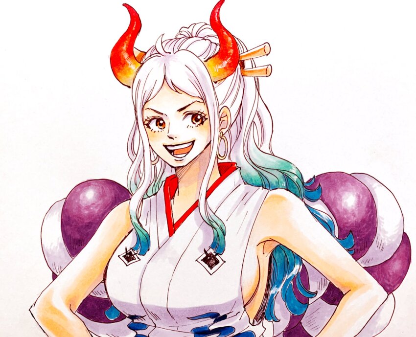 1girl, abunaideka, blue_hair, breasts, commentary_request, earrings, green_hair, hair_ornament