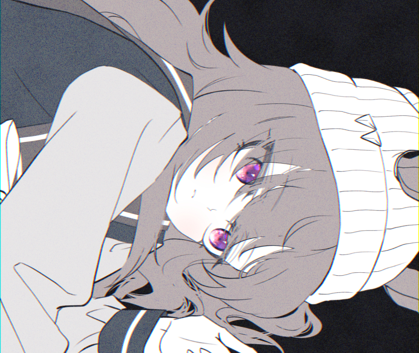 1girl, animal_ears, beanie, black_background, bow, bowtie, brown_hair, commentary_request