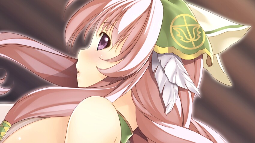 1girl, accidental_pervert, atelier-moo, bare_shoulders, blush, bra, braid, breasts