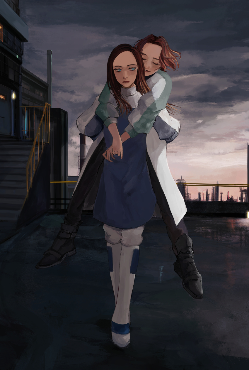 2girls, absurdres, apex_legends, ashleigh_reid, bad_id, bad_pixiv_id, black_footwear, black_pants