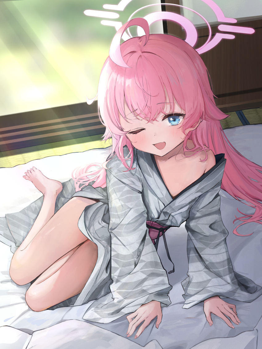 1girl, absurdres, ahoge, blue_archive, blue_eyes, blush, breasts, commentary