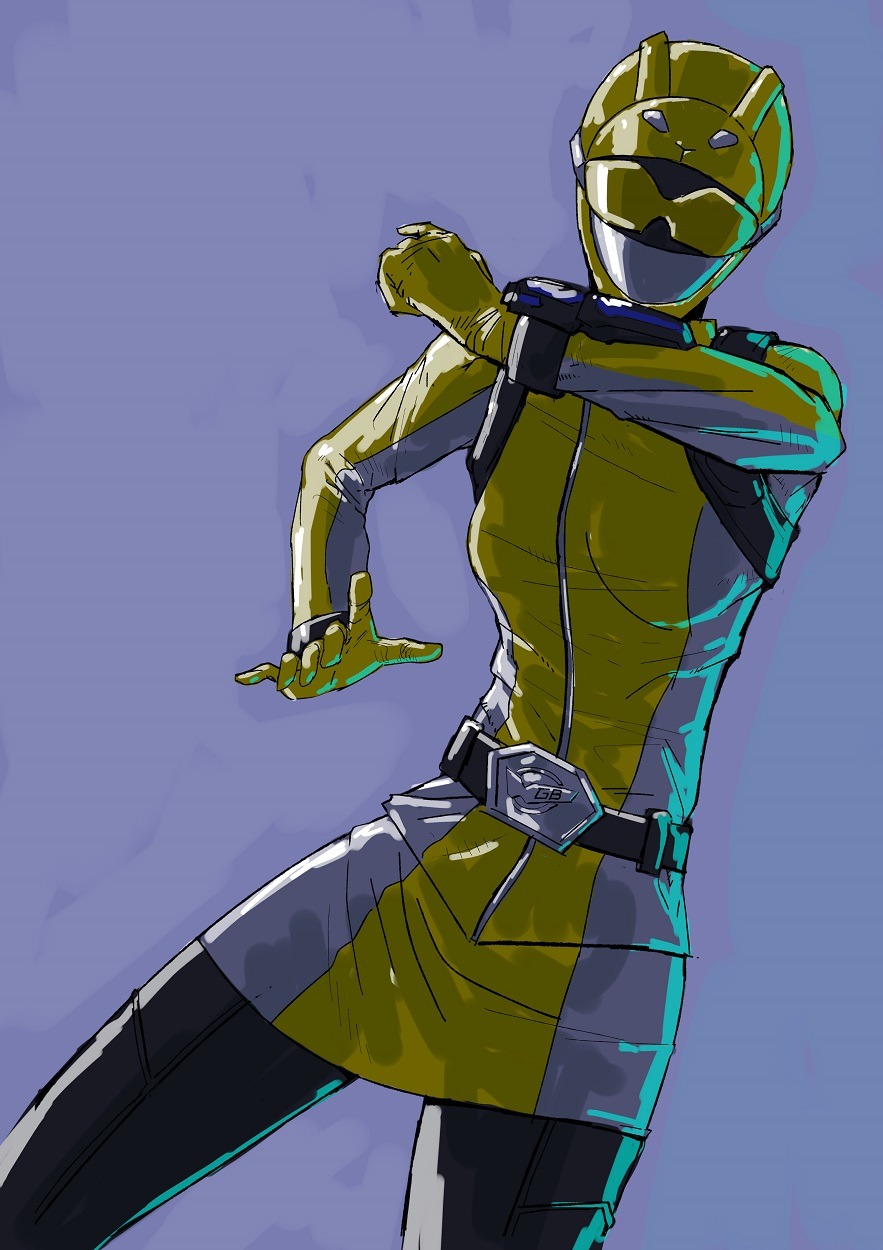 1girl, adi_(adivider), animification, belt, bodysuit, bracelet, breasts, communicator