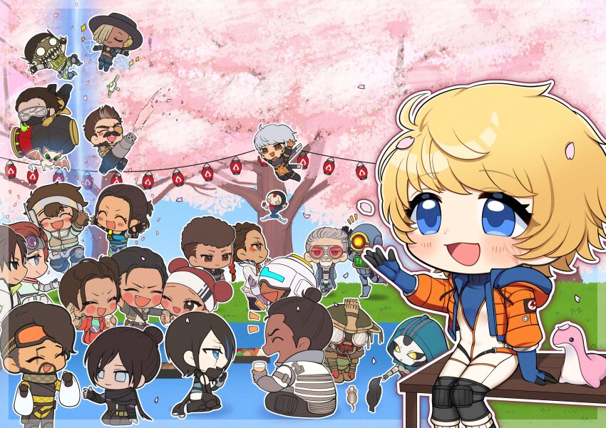 1other, 6+boys, 6+girls, ^_^, absurdres, akirai_(akry555), ambiguous_gender, android