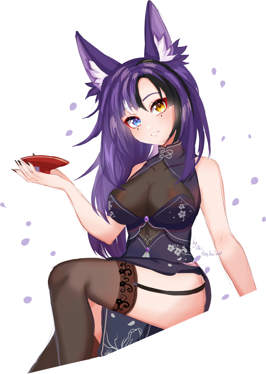 1girl, absurdres, aki_hoshino, animal_ear_fluff, animal_ears, artist_name, awful_queen_(vtuber), black_nails