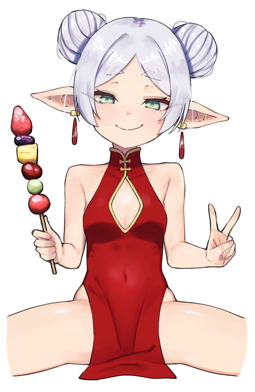 1girl, alternate_costume, alternate_hairstyle, breasts, china_dress, chinese_clothes, cleavage, cleavage_cutout