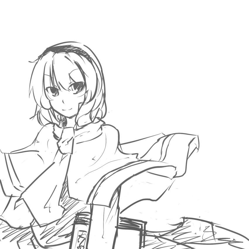 1girl, alice_margatroid, bad_id, bad_pixiv_id, female_focus, greyscale, highres, monochrome