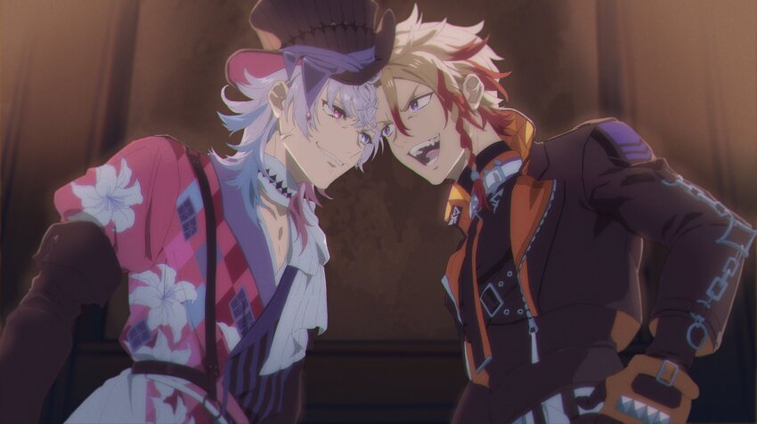 2boys, absurdres, akeemi-chan, angry, argyle_clothes, argyle_coat, axel_syrios, axel_syrios_(1st_costume)