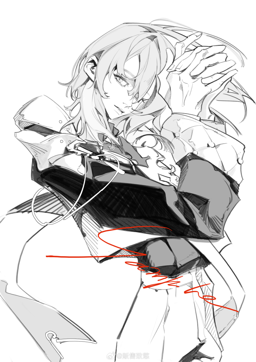 1boy, absurdres, ascot, cape, check_copyright, chinese_commentary, commentary_request, copyright_request