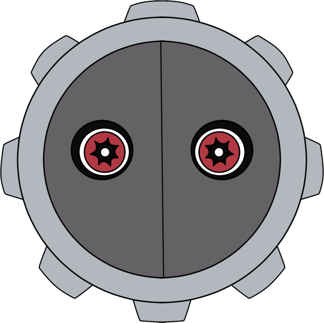 circle, digimon, digimon_(creature), floating, kohagurumon, looking_at_viewer, red_eyes, solo