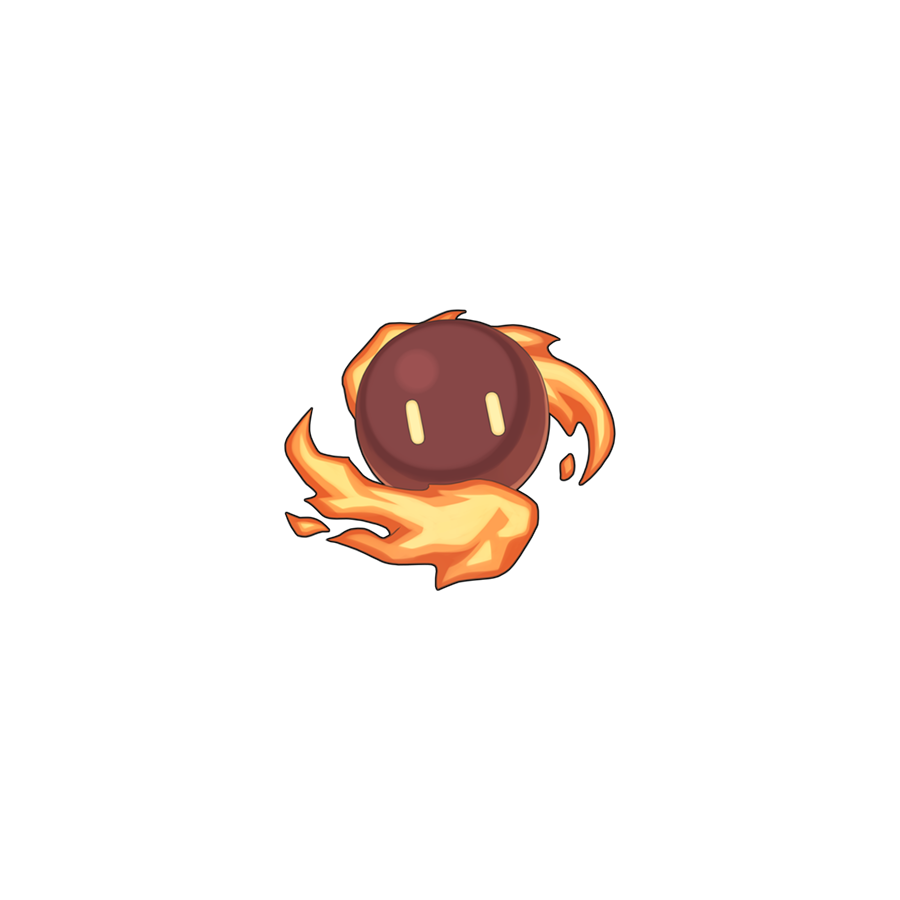 agni_(ragnarok_online), chibi, creature, fire, full_body, looking_at_viewer, no_humans, official_art, orb, ragnarok_online, simple_background, solo, transparent_background, yuichirou