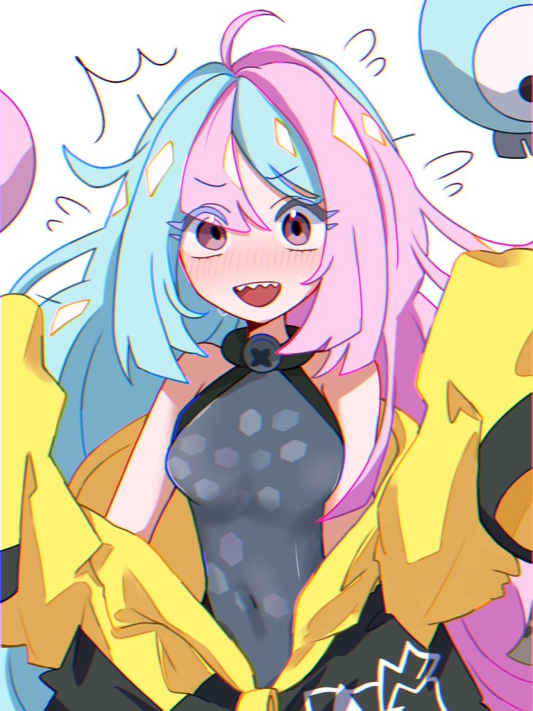 1girl, blush, iono_(pokemon), multicolored_hair, nintendo, pink_eyes, pink_hair, pokemon