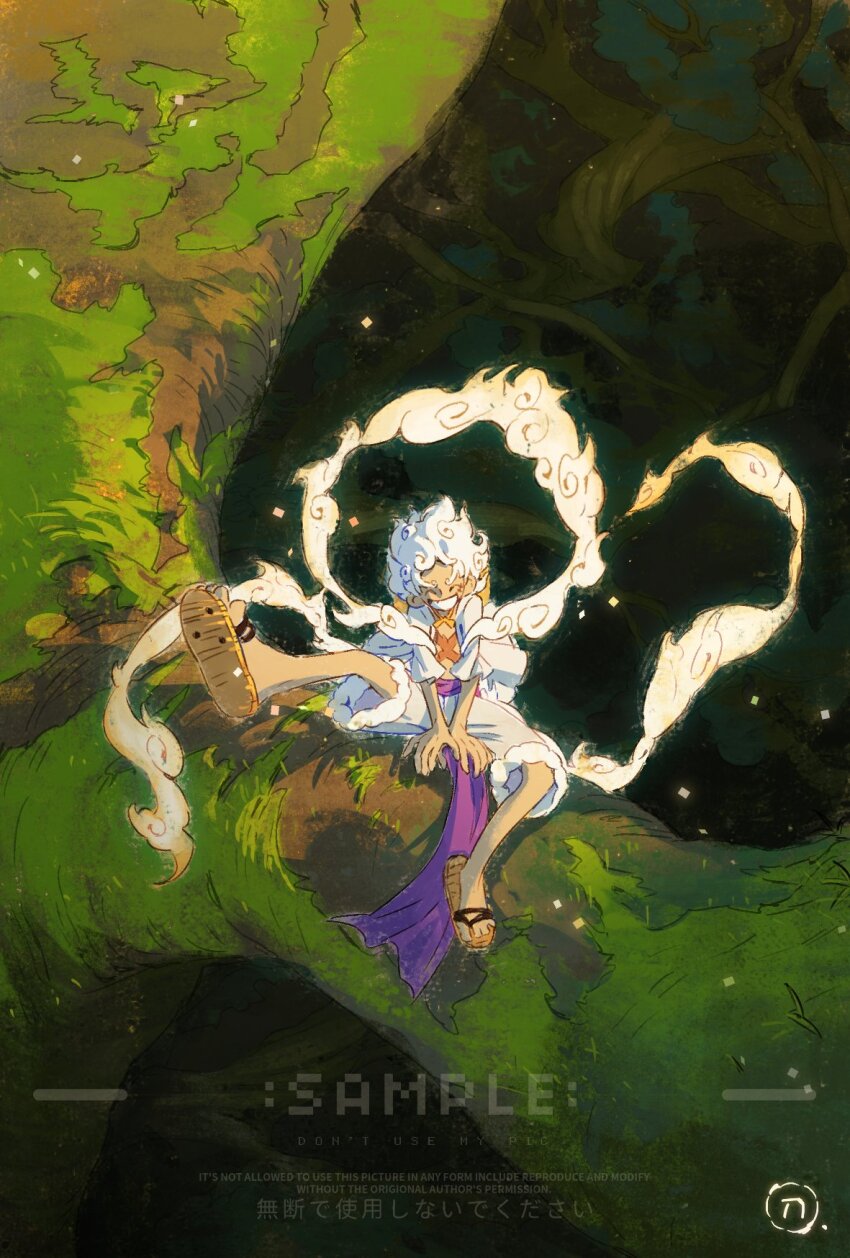 1boy, ^_^, closed_eyes, commentary, english_commentary, full_body, gear_fifth, hagoromo