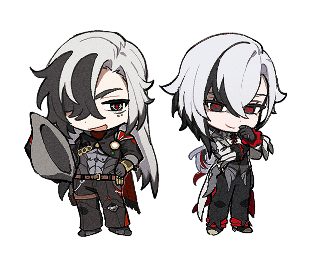 1boy, 1girl, arlecchino_(genshin_impact), belt, black_gloves, black_hair, black_hands, black_pants