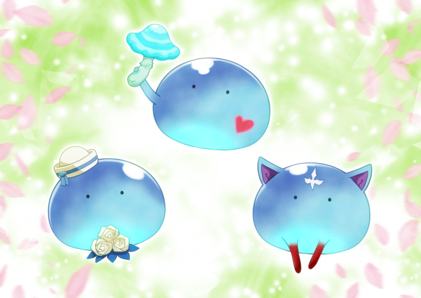 animal_ears, asukamama89, dixie_cup_hat, flower, hat, heart, highres, military_hat