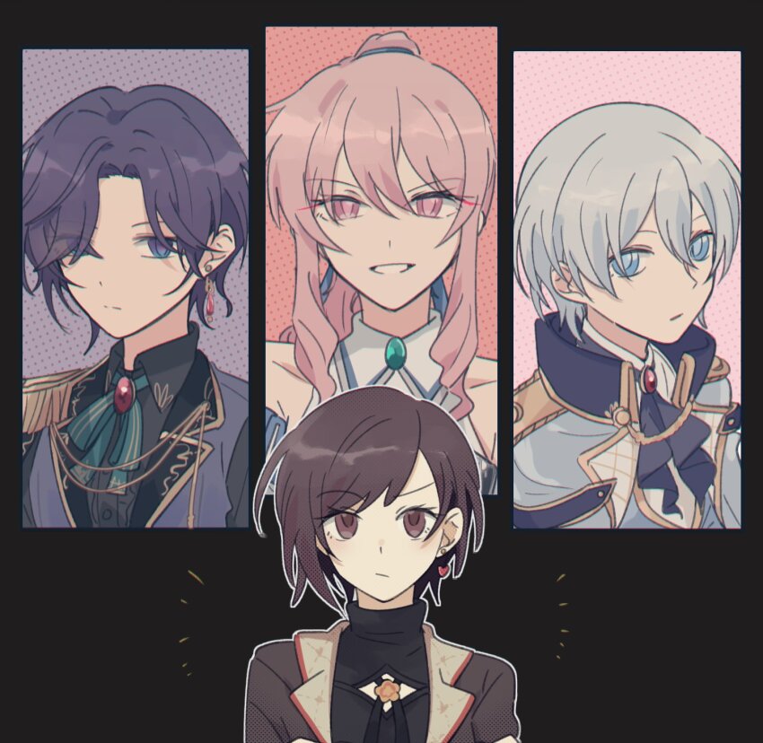 1other, 25-ji_nightcord_de._(project_sekai), 3girls, aiguillette, akisan_(prsk_ak1), akiyama_mizuki, androgynous, asahina_mafuyu